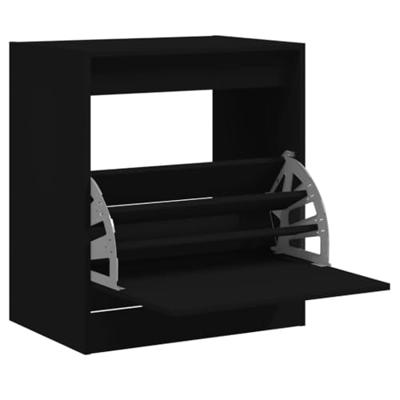 VidaXL Schoenenkast 60x42x69 cm bewerkt hout zwart VidaXL Schoenenkast 60x42x69 cm bewerkt hout zwart