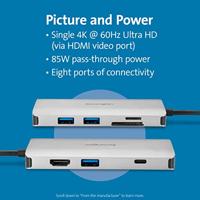 Kensington UH1400p USB-C dockingstation Geschikt voor merk (dockingstation): Universeel Incl. laadfunctie, Geïntegreerde kaartlezer, USB-C Power Delivery - thumbnail