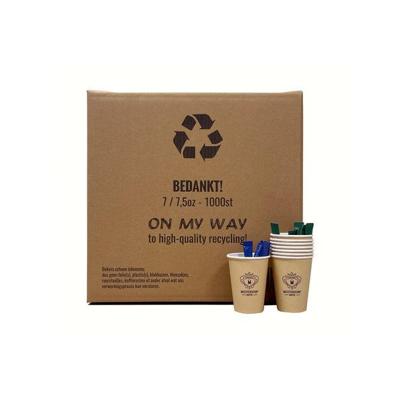 On My Way Recycle doos voor 1.000 koffiebekers incl. rasters & zak (10 stuks)