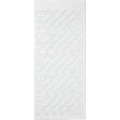 Creativ Company Stickers, konfirmation, vel 10x23 cm, wit, 1 vel