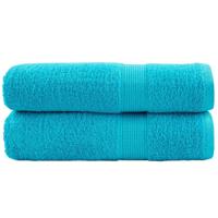 VidaXL Badhanddoeken solund 2 st 600 g/m² 70x140 cm turquoise - thumbnail