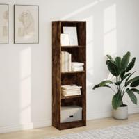 Boekenkast 40x24x143 cm bewerkt hout gerookt eikenkleurig - thumbnail