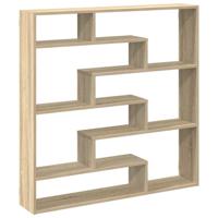 Wandschap kubus 7 vakken bewerkt hout sonoma eikenkleurig - thumbnail
