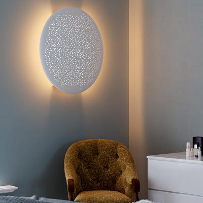 Wandlamp wit rond &apos;Colby&apos; By Rydens e14 fitting design 70 cm