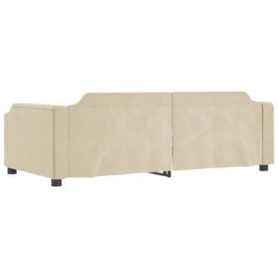 Slaapbank met onderschuifbed en lades 80x200 cm stof crèmekleur