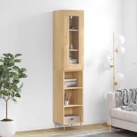 Hoge kast 34,5x34x180 cm bewerkt hout sonoma eikenkleurig - thumbnail