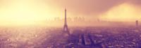 Schilderij - Zonsondergang boven Parijs, Frankrijk, 2 maten (wanddecoratie) - thumbnail