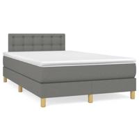 Boxspring met matras stof donkergrijs 120x190 cm - thumbnail