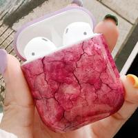 Zeewier patroon schokbestendige TPU beschermhoes voor Apple AirPods 1/2 (rood) - thumbnail