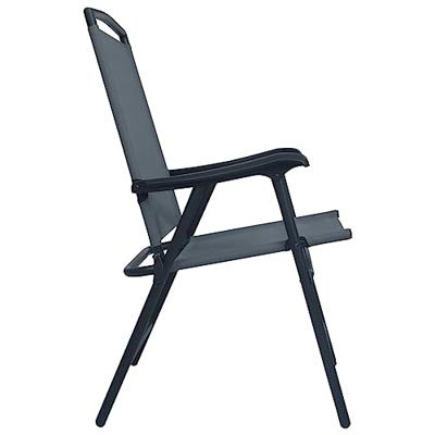 VidaXL Opklapbare stoelen, 2 stuks, textiel grijs