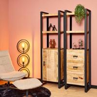 boekenkast Naturel | Boaz | Mangohout | x 55 x 200(h) cm - thumbnail