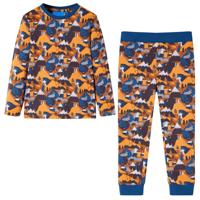 VidaXL Kinderpyjama met lange mouwen 128 cognackleurig - thumbnail