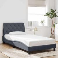 Bedframe zonder matras fluweel donkergrijs 100x203 cm - thumbnail