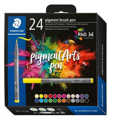 Staedtler Pigment Arts brush pen, etui van 24 stuks