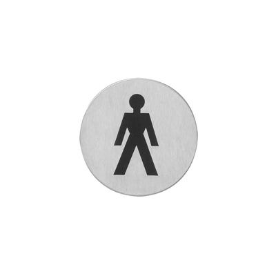 Intersteel | Pictogram herentoilet | Zelfklevend | Rond | RVS Geborsteld