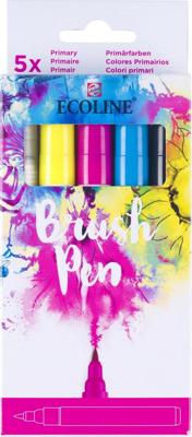 Bruynzeel Ecoline brush pen set primair, 5 kleuren