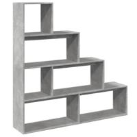 Kamerscherm / boekenkast 4-laags 143,5x29x143,5 cm hout grijs - thumbnail
