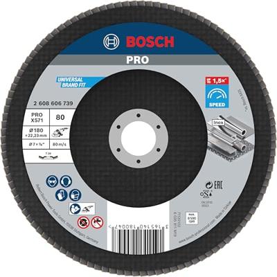 Bosch Accessoires 1 Lamellenschijf 180 X571, Best for Metal haaks, K80 - 2608606739 Bosch Accessoires 1 Lamellenschijf 180 X571, Best for Metal haaks, K80 - 2608606739