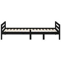 Bedframe 75x190 cm massief grenenhout zwart - thumbnail