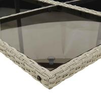 9-delige Tuinset met kussens poly rattan lichtgrijs - thumbnail