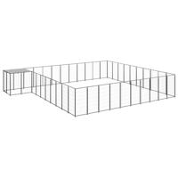 Hondenkennel 31,46 m² staal zwart - thumbnail