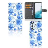 Hoesje voor Samsung Galaxy A54 5G Flowers Blue - thumbnail
