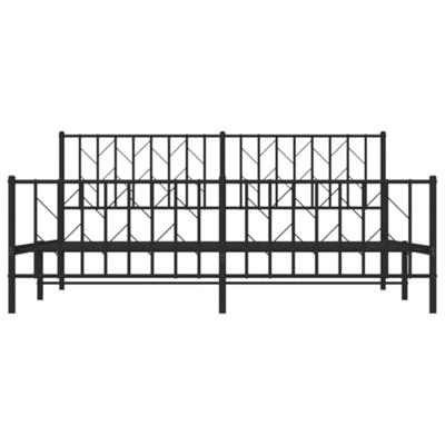 Bedframe met voetbord zonder matras metaal zwart 180x200 cm