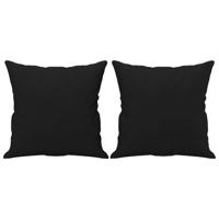 VidaXL Sierkussens 2 st 40x40 cm microvezelstof zwart - thumbnail