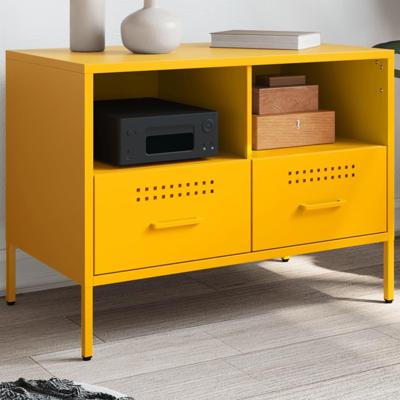Tv-meubel 68x39x50,5 cm staal mosterdgeel