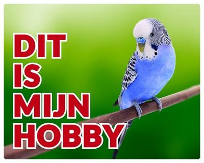 Grasparkiet Waakbord - Dit is mijn hobby Blauw