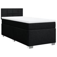 Boxspring met matras stof zwart 90x190 cm - thumbnail