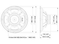 Lavoce LBASS12-15 12 inch 30.48 cm Woofer 100 W 8 Ω - thumbnail