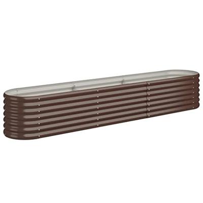 VidaXL Plantenbak 224x40x36 cm gepoedercoat staal bruin VidaXL Plantenbak 224x40x36 cm gepoedercoat staal bruin