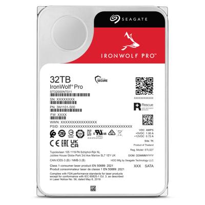 Seagate ironwolf pro 32 tb harde schijf (sata 6 gb/s, 3,5")