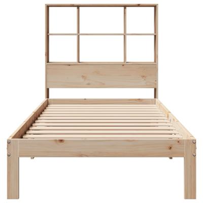 Bed met boekenkast zonder matras massief grenenhout 120x190 cm