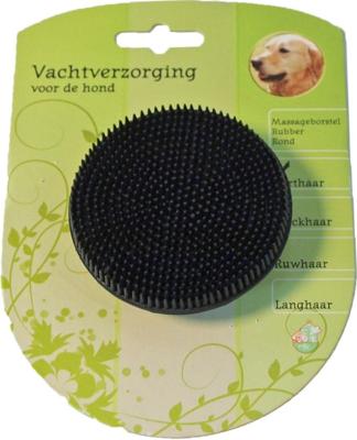 Hond rubber massage borstel rond Vachtverzorging Gebr. de Boon - Gebr de boon