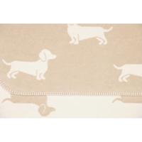 Cawö Cawö We love dogs 62460 Woonplaid 150x200 natur/beige - thumbnail
