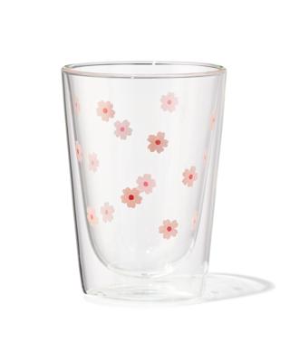 HEMA Dubbelwandig glas 350ml bloemen