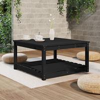 Tuintafel 82,5x82,5x45 cm massief grenenhout zwart - thumbnail