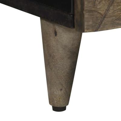 Salontafel 80x54x40 cm massief mangohout lichtgrijs