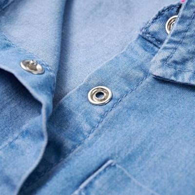 Kinderjurk met lange mouwen 92 marineblauw en denimblauw - thumbnail