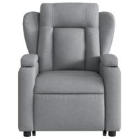 Sta-op-stoel elektrisch verstelbaar stof lichtgrijs - thumbnail