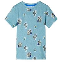 Kindershirt 128 gemleerd lichtgroen - thumbnail