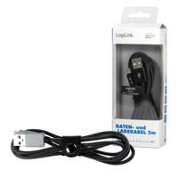 LogiLink CU0134 USB-kabel 2 m USB 2.0 USB A Micro-USB B Zwart, Grijs - thumbnail