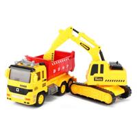 Toi-Toys Cars & trucks kiepwagen met graafmachine - thumbnail