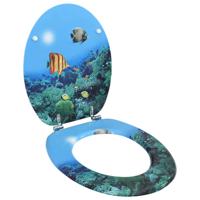 VidaXL Toiletbril met deksel diepzee mdf - thumbnail