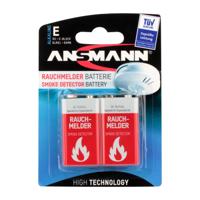Ansmann Rauchmelderbatterie 9V batterij (blok) Alkaline 550 mAh 9 V 2 stuk(s) - thumbnail