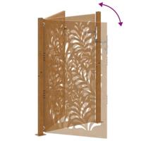 Poort met golfontwerp 105x155 cm weervast staal - thumbnail