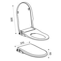Luxe douche-WC zitting stroomloos wit - thumbnail