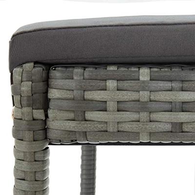 Tuinbarkrukken met kussens 4 st poly rattan grijs